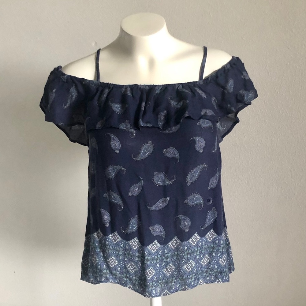 NWT American Eagle Navy Off-Shoulder Tank Top - Picture 2 of 13